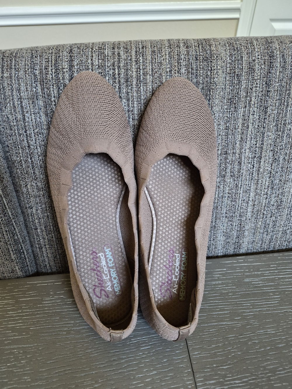 Skechers Cleo 2.0 Love Spell Women's Knit Slip-On Ballet Flats in Blush Taupe - Picture 9 of 13